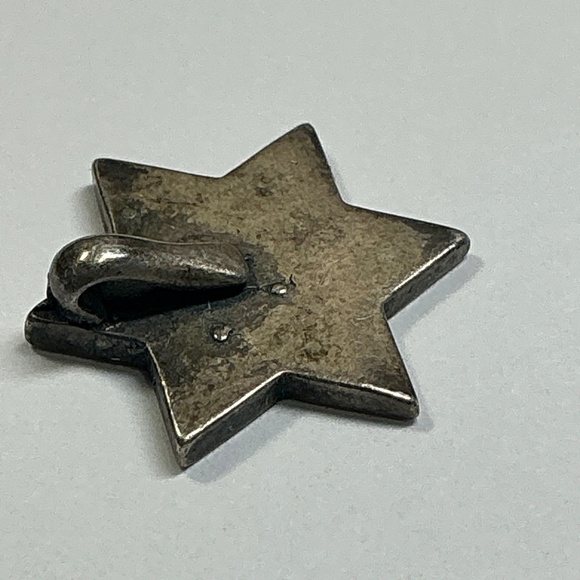 Sterling Silver Star of David ✡️ Pendant W/ crushed Turquoise - Picture 5 of 5